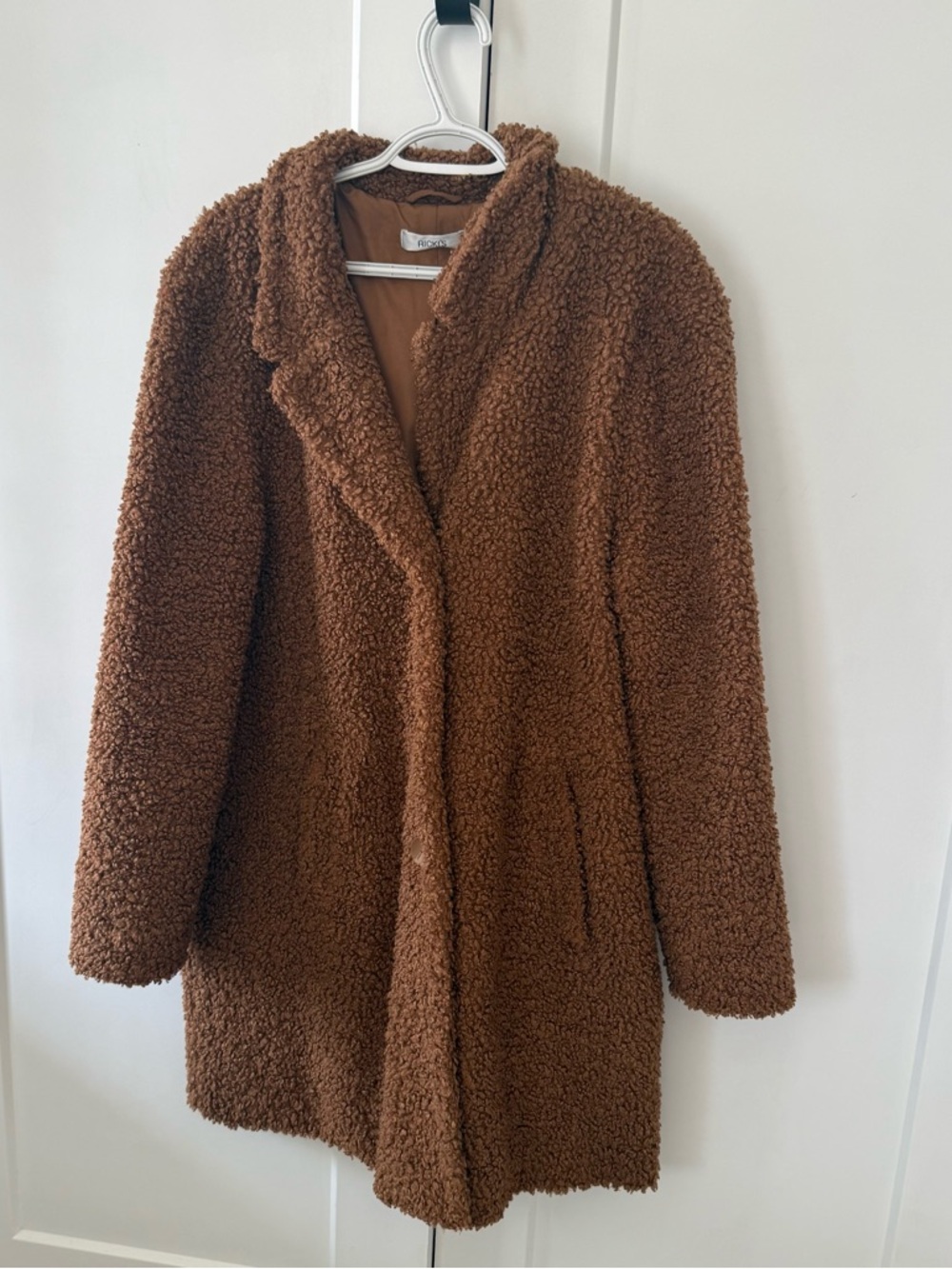 Women's Brown Teddy Faux Shearling Coat Size XL